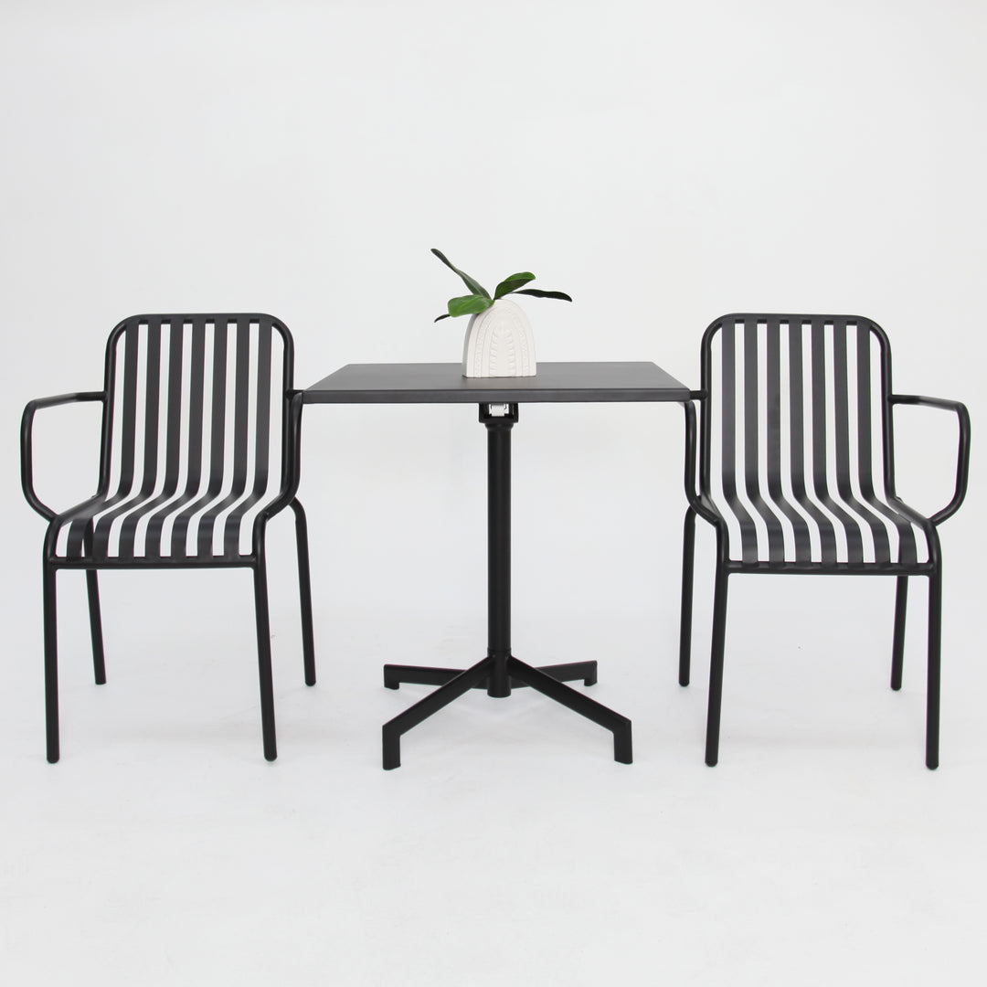 Regent 3pc Cafe Dining Setting - Black