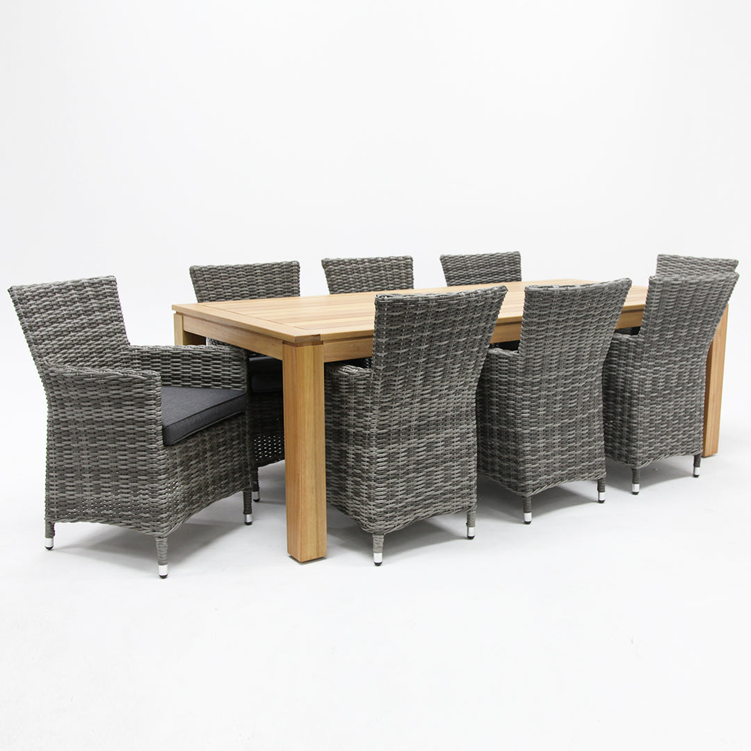 SELINA 220 AMANI GREY STORM 9PC DINING