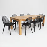 Load image into Gallery viewer, Selina Persia 220cm 9pc Dining Setting - Black
