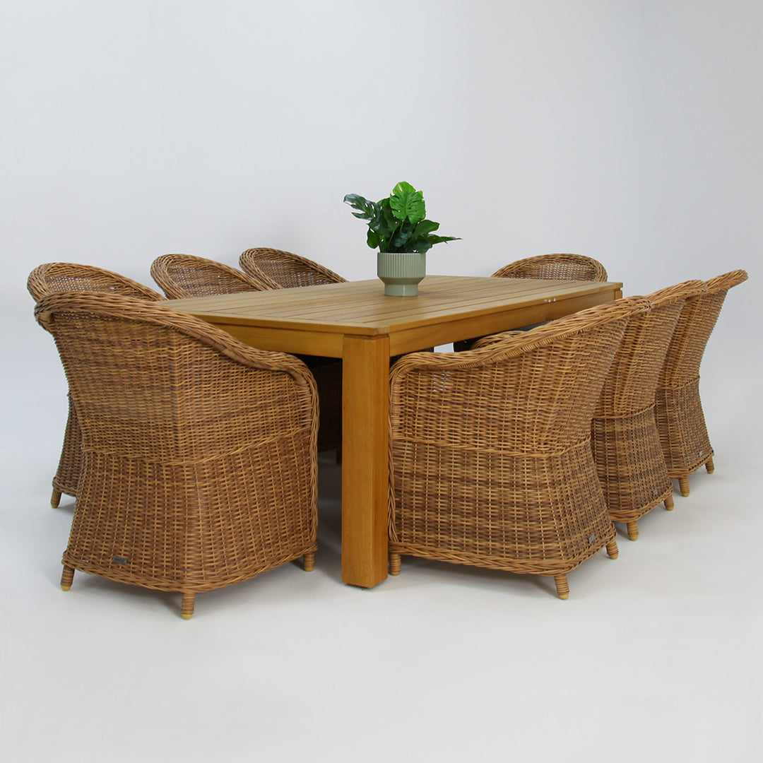 Selina Portland 9pc Dining Setting - Natural
