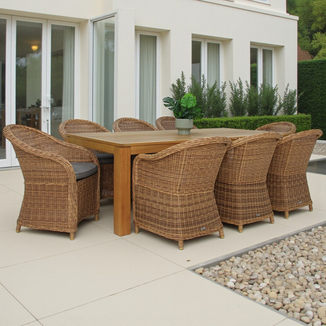 Selina Portland 9pc Dining Setting - Natural