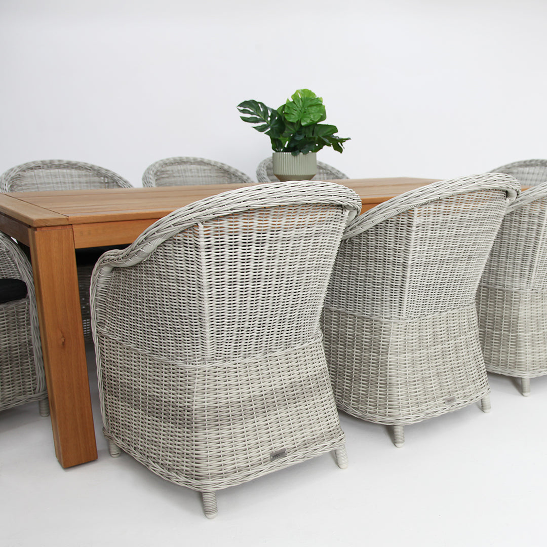Selina Portland 9pc Dining Setting - Grey