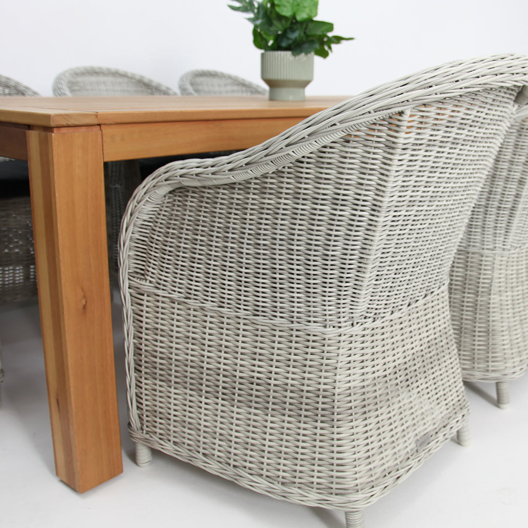 Selina Portland 9pc Dining Setting - Grey