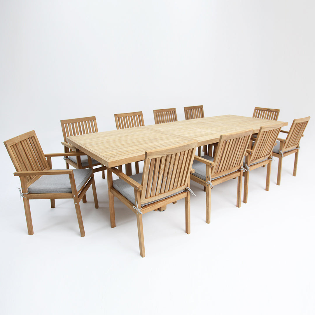 Solus 11pc Teak Extension Dining Setting