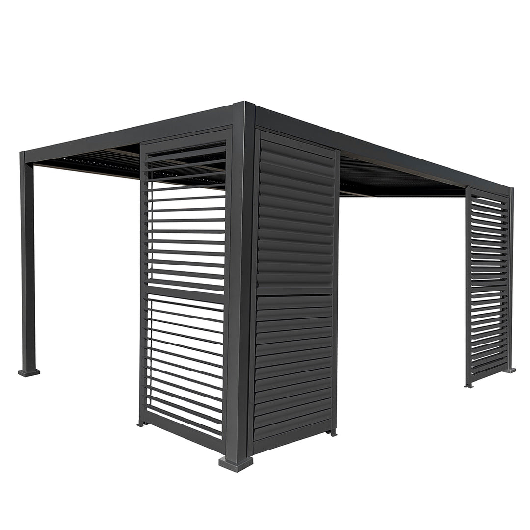 Slatted Privacy Screen For Basic Pergola Grey