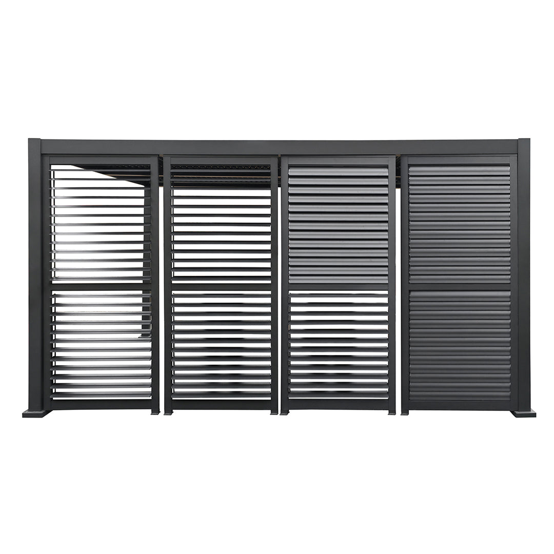 Slatted Privacy Screen For Basic Pergola Grey