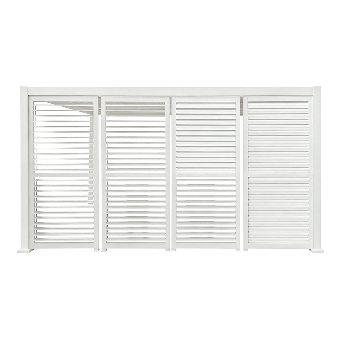 Slatted Privacy Screen For Basic Pergola White