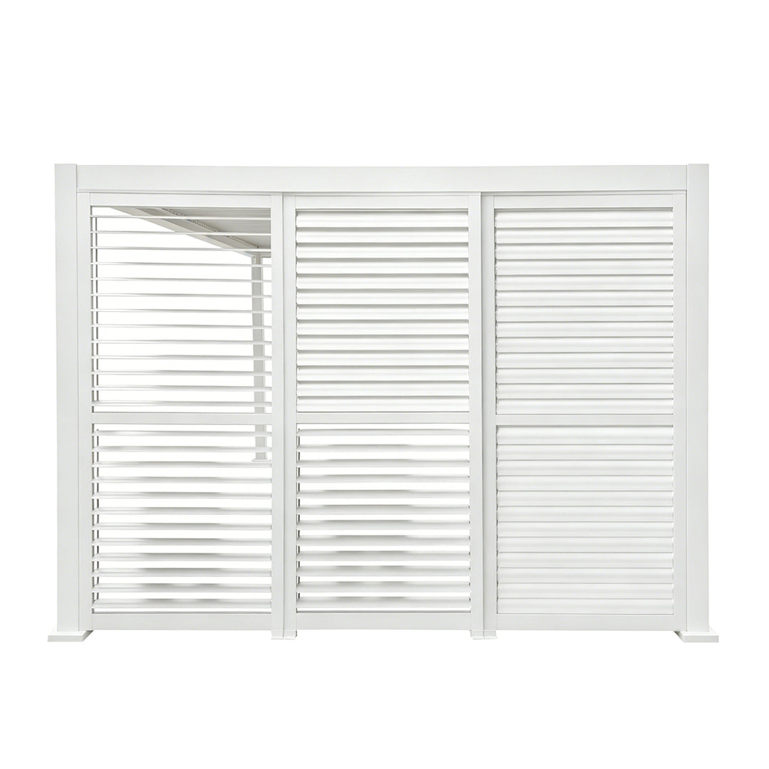 Slatted Privacy Screen For Basic Pergola White