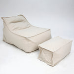 Load image into Gallery viewer, Superior Lounger and Square Pouf Beige

