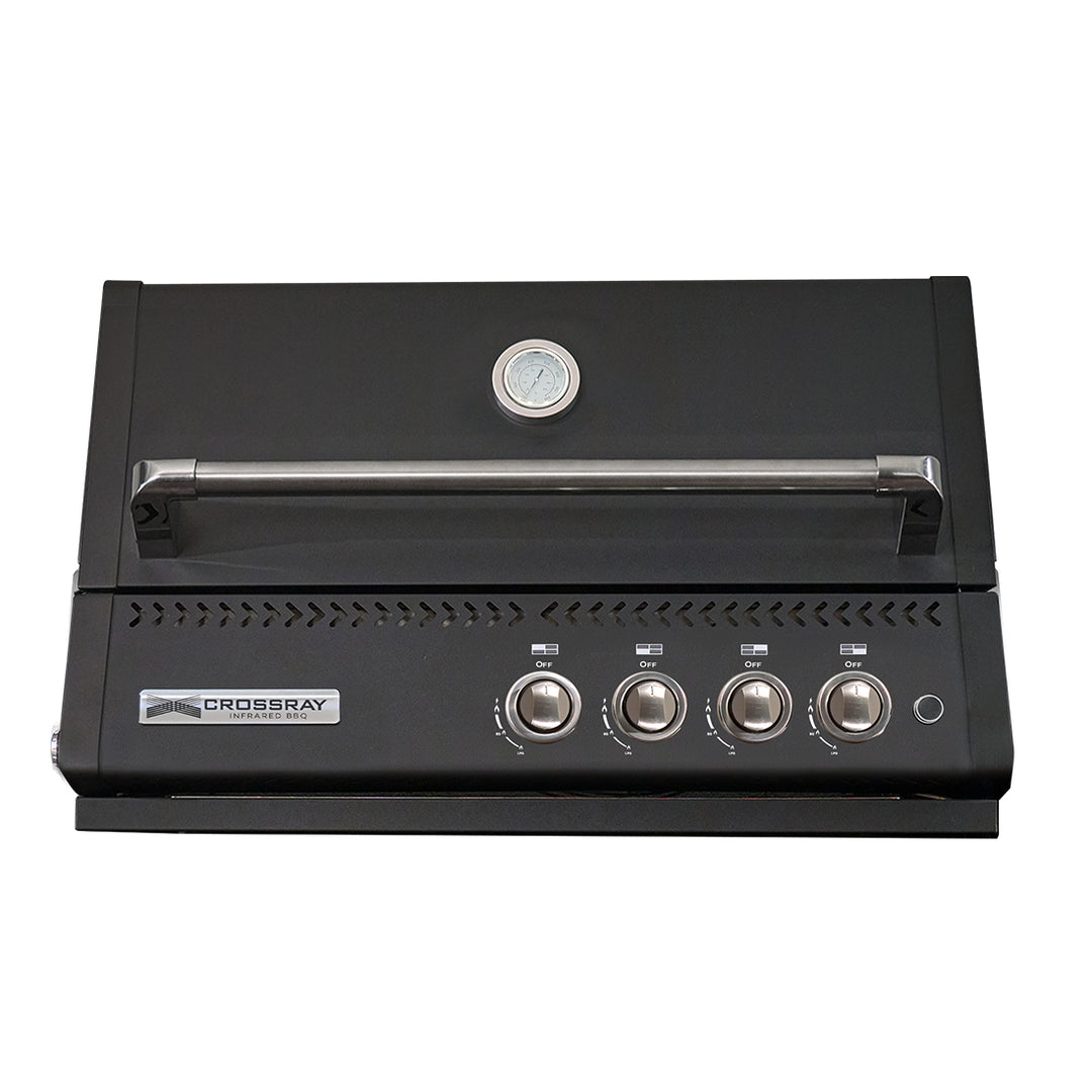 Crossray Xplor 4 Burner In-Built BBQ TCX4FL-B - Black