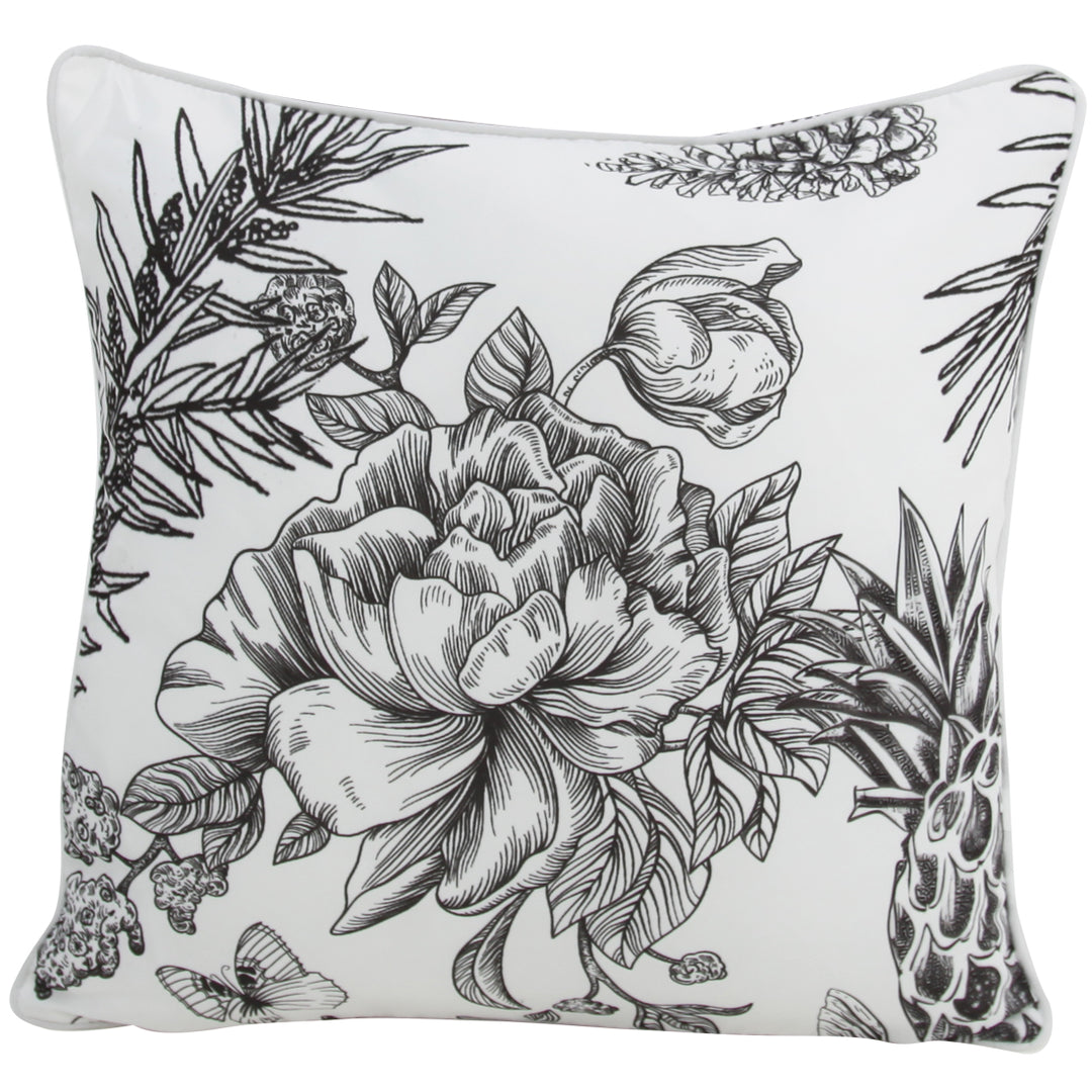 Tropical Black 45x45cm Outdoor Cushion
