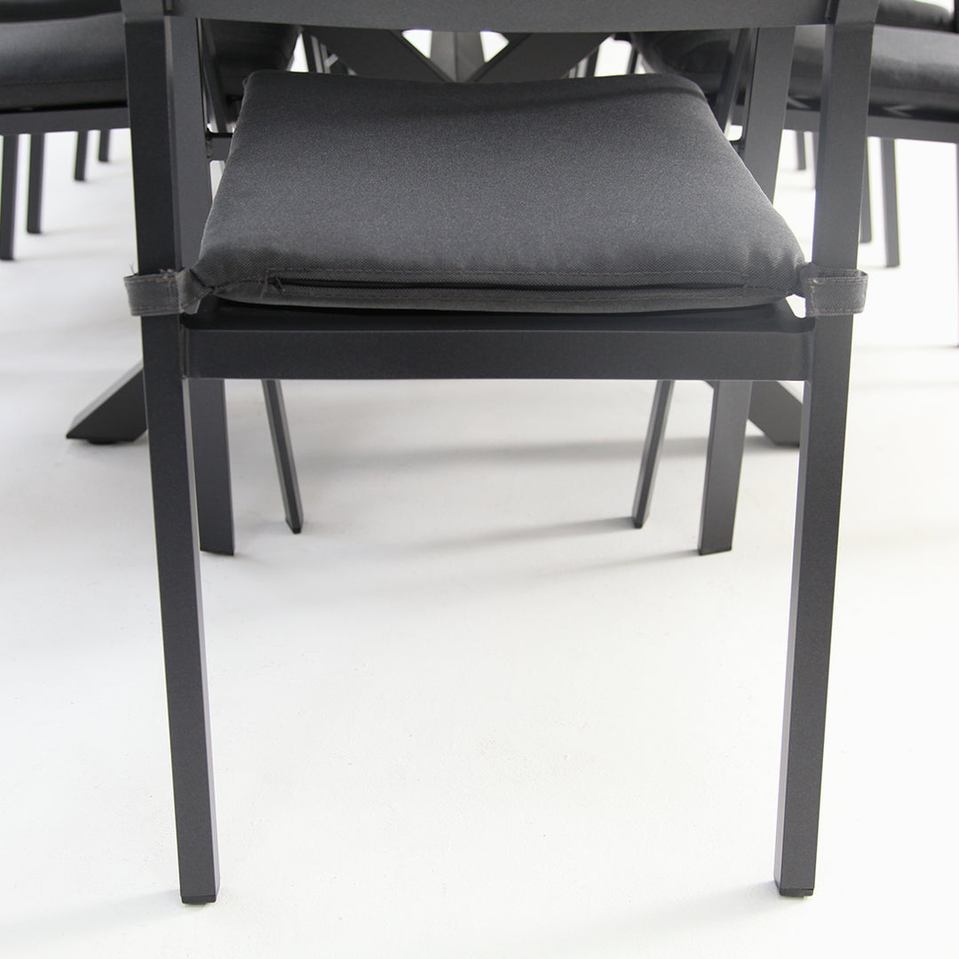 Tyler 11pc Extension Dining Setting - Anthracite