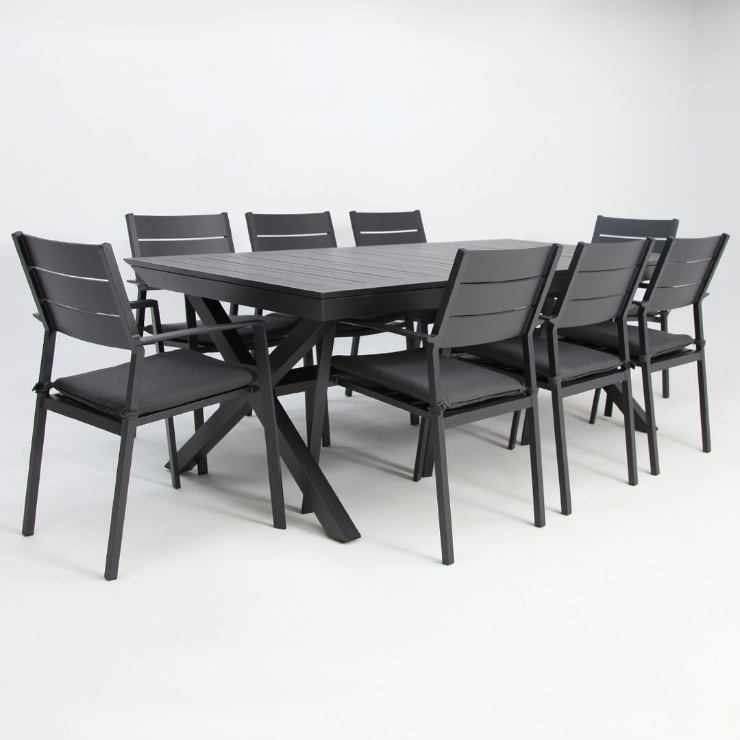 Tyler 11pc Extension Dining Setting - Anthracite