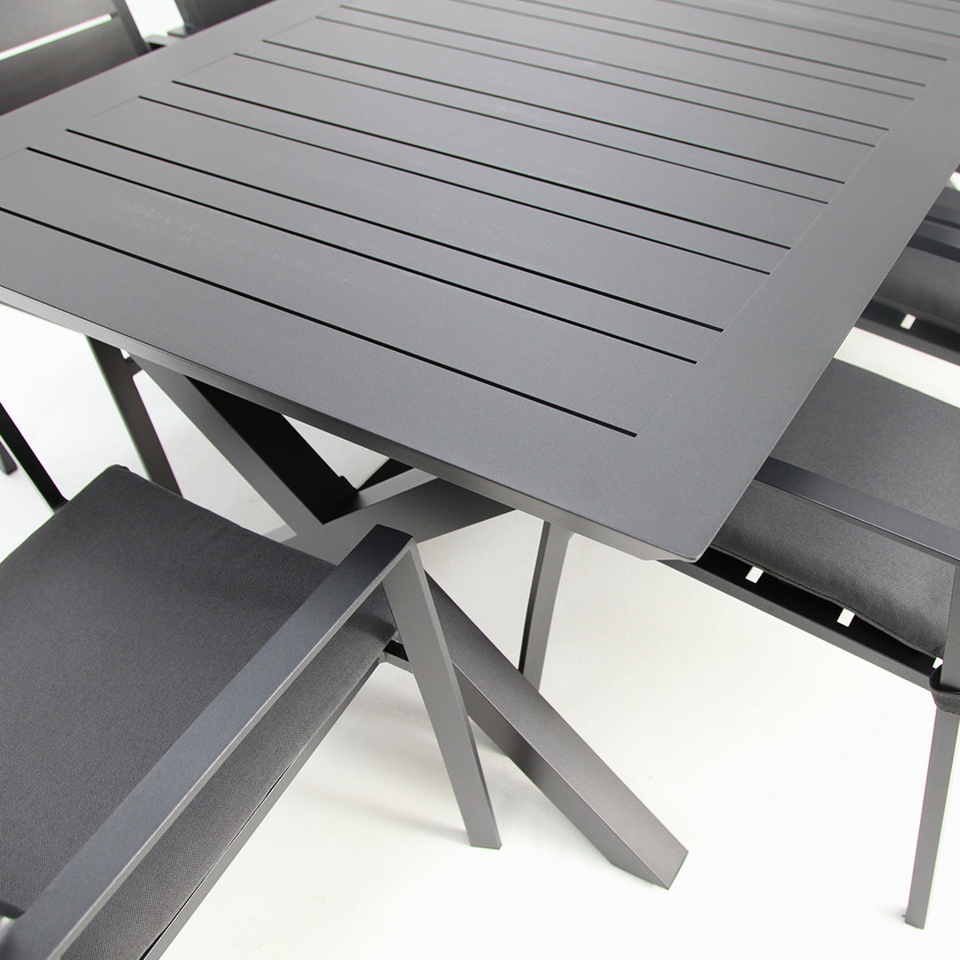 Tyler 11pc Extension Dining Setting - Anthracite
