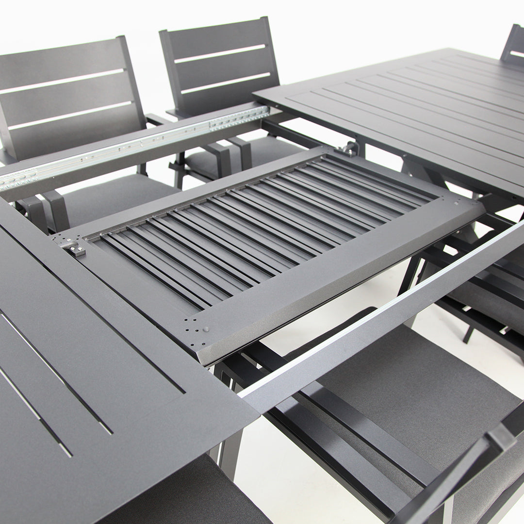 Tyler 11pc Extension Dining Setting - Anthracite