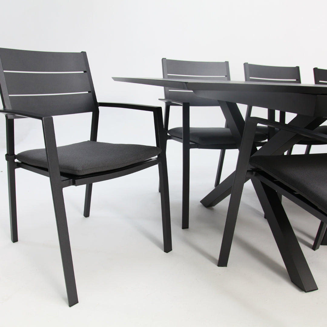 Tyler 11pc Extension Dining Setting - Anthracite