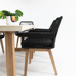 Load image into Gallery viewer, Veltis Albenga 7pc Travertine Dining Setting - Black
