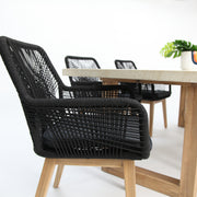 Veltis Albenga 7pc Travertine Dining Setting - Black