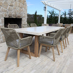 Load image into Gallery viewer, Veltis Albenga 9pc Travertine Dining Setting
