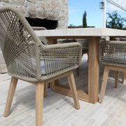 Veltis Albenga 9pc Travertine Dining Setting
