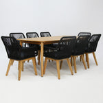 Load image into Gallery viewer, Versailles Albenga 9pc Dining Setting - Black
