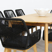 Versailles Albenga 9pc Dining Setting - Black