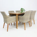 Load image into Gallery viewer, Versailles Faro 7pc Dining Set - White Natural