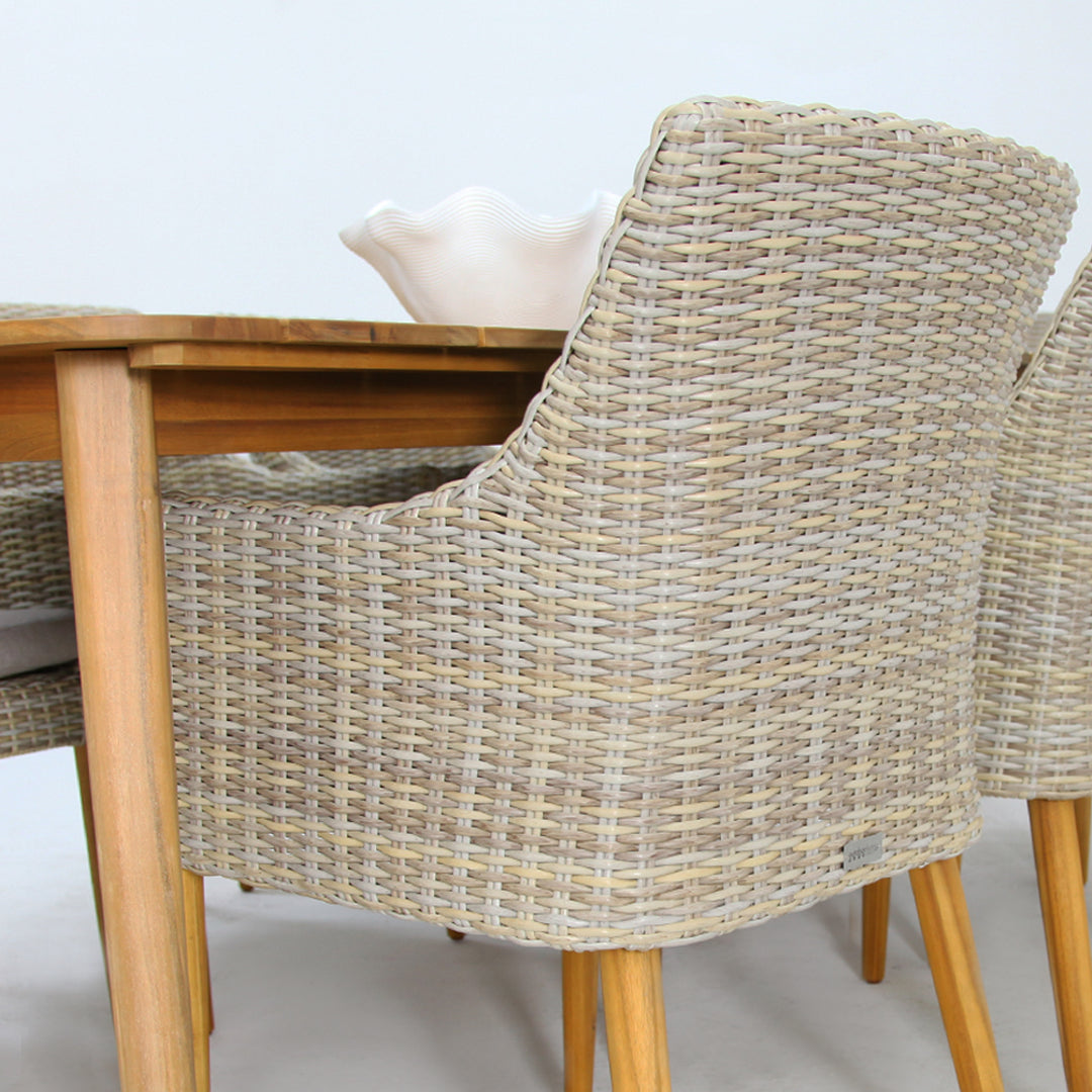 Versailles Faro 9pc Dining Set - White Natural