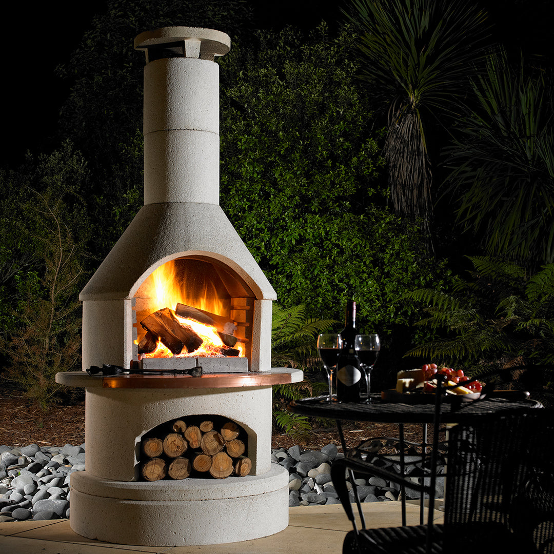 Buschbeck Rondo Fireplace and Pizza Oven - White