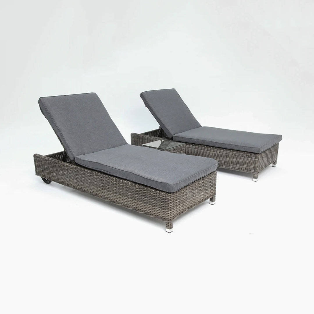Amani 3pc Sunlounge Setting - Grey Storm