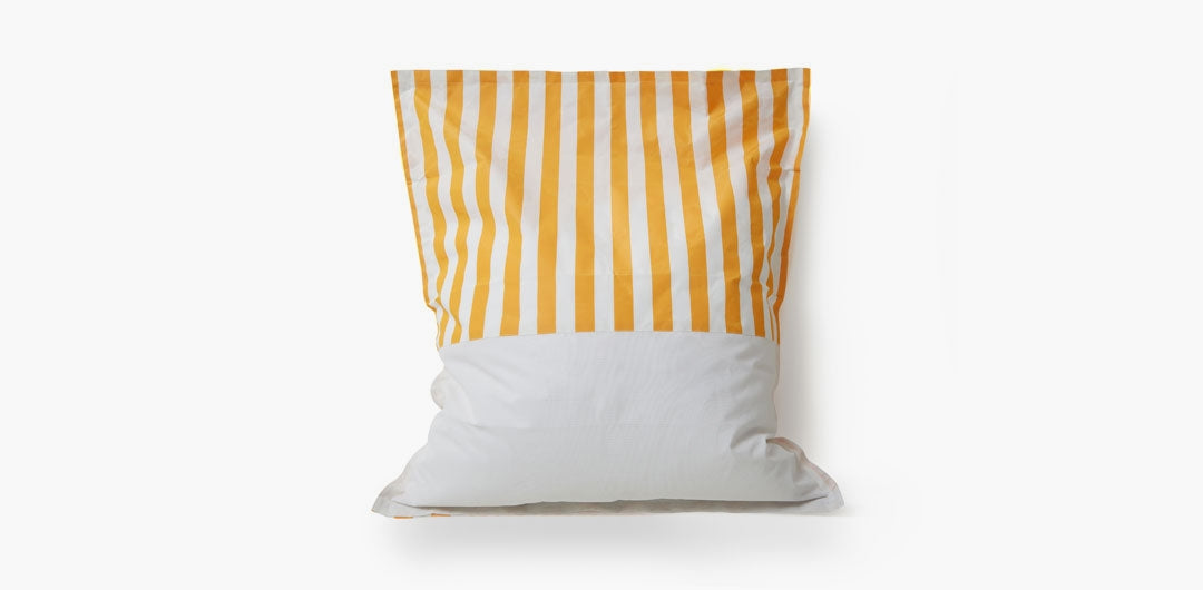 Lazy Days Yellow + White Stripe Floating Beanbag