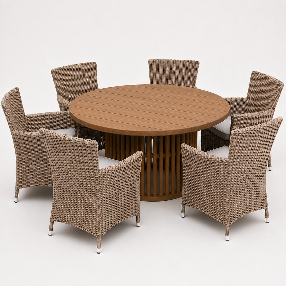 Cairns Amani 7pc Dining Setting - Driftwood