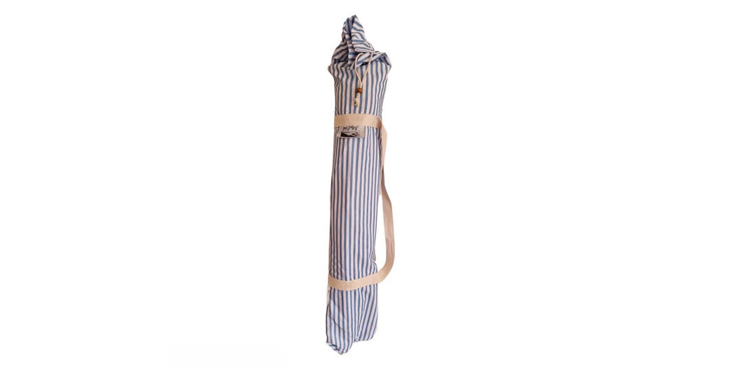 Marble Blue and White Stripe Beach Umbrella
