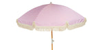 Load image into Gallery viewer, Dusty Pink and White Stripe Beach Umbrella
