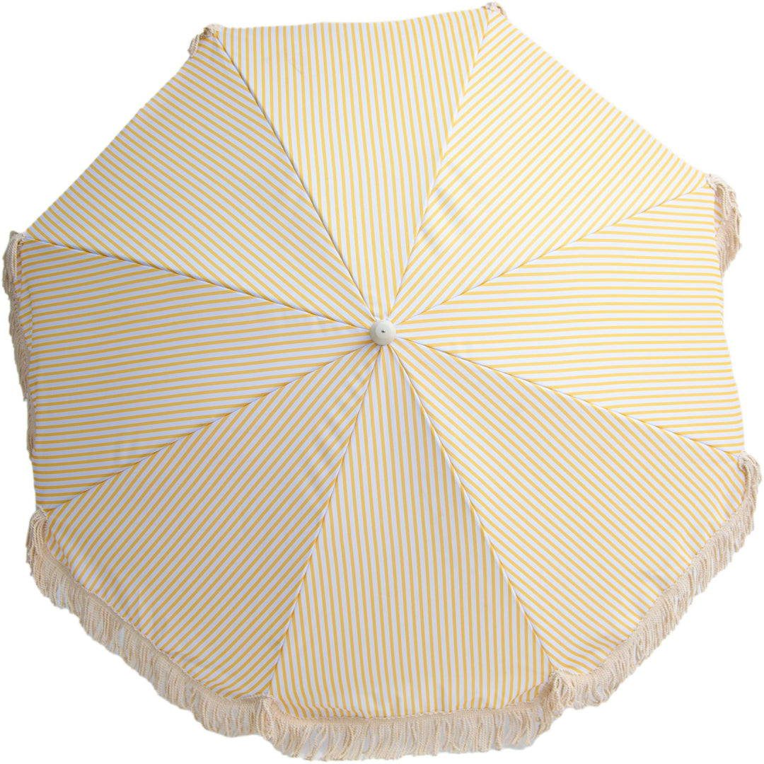 Banana Yellow and White Stripe Beach Umbrella