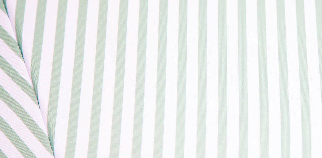 Sage Green and White Stripe Beach Umbrella