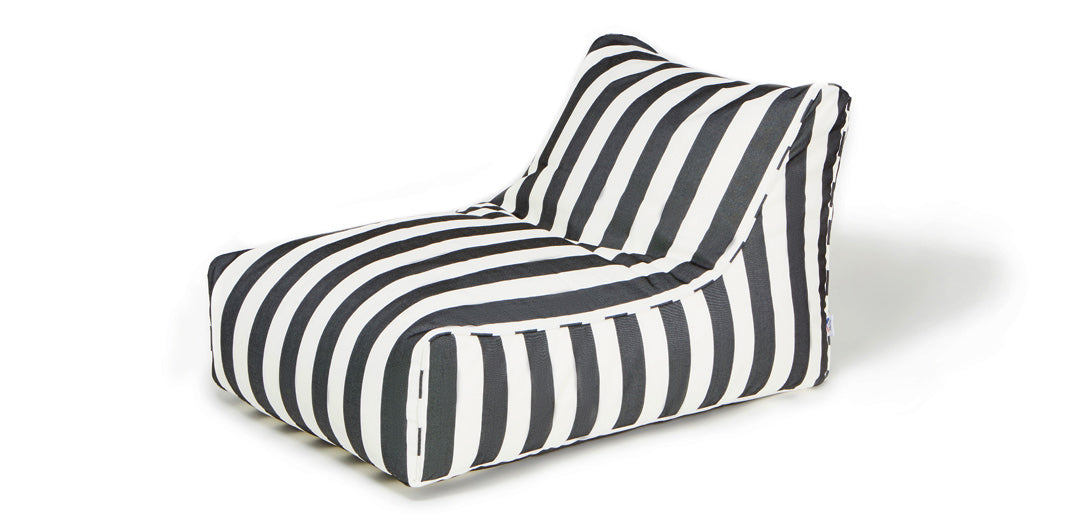 Chill Out Black + White Stripe Outdoor Beanbag