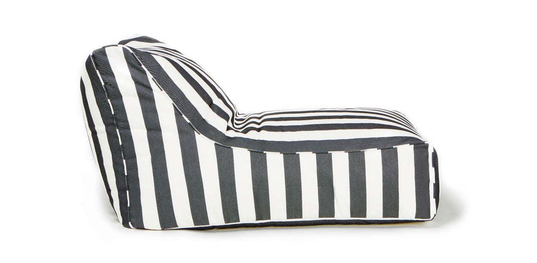Chill Out Black + White Stripe Outdoor Beanbag