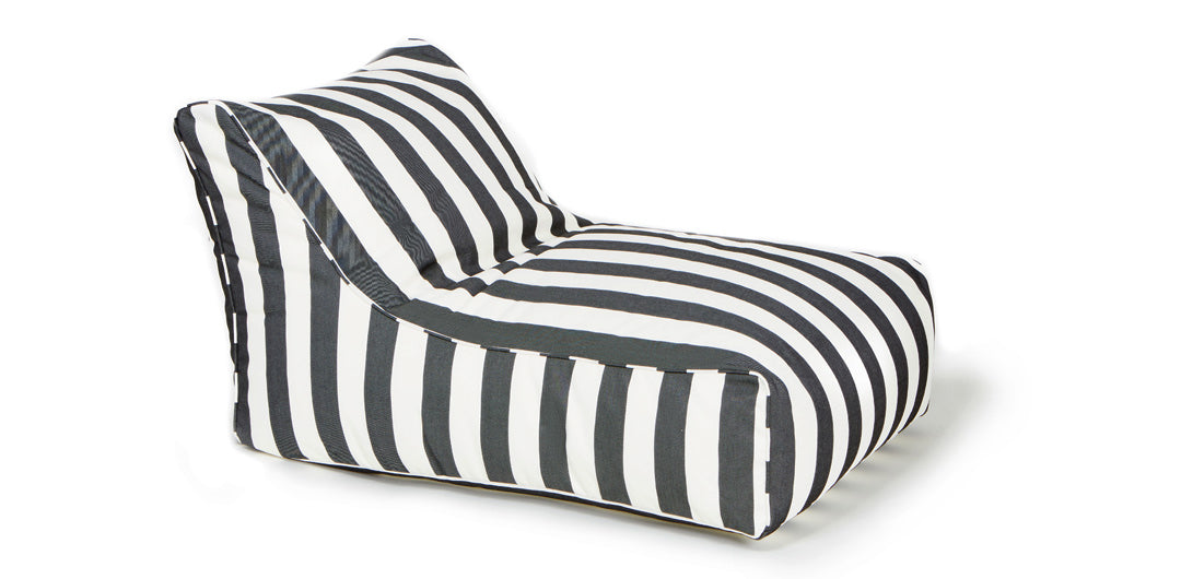 Chill Out Black + White Stripe Outdoor Beanbag