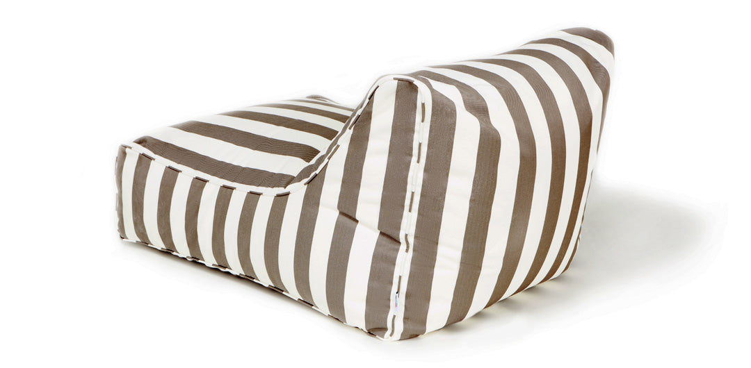 Chill Out Taupe + White Stripe Outdoor Beanbag