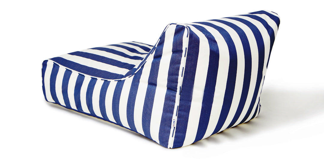 Chill Out Navy + White Stripe Outdoor Beanbag