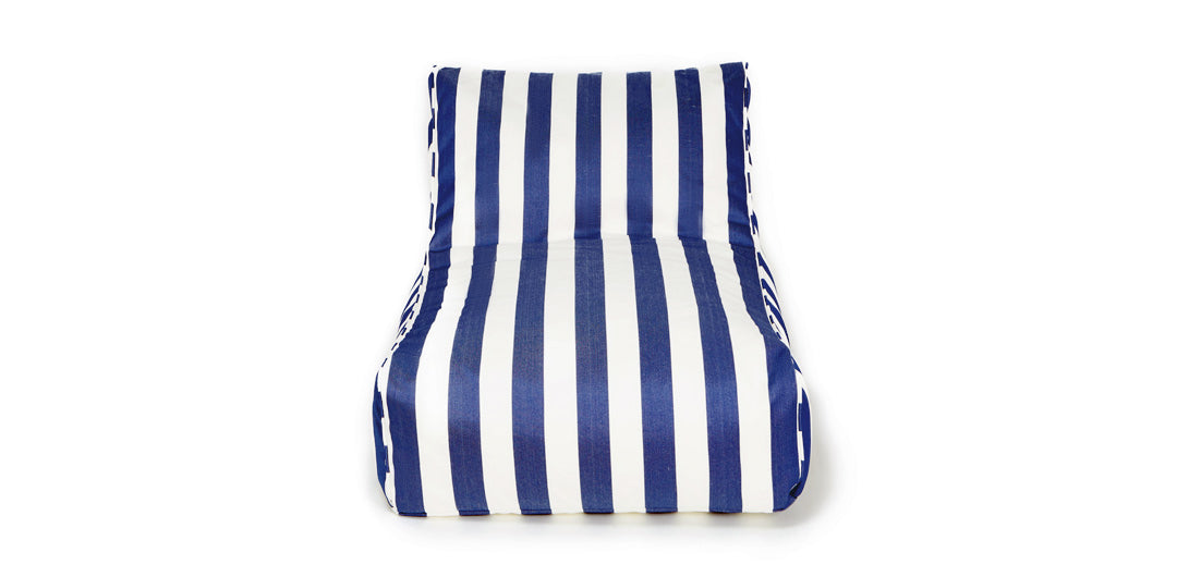 Chill Out Navy + White Stripe Outdoor Beanbag