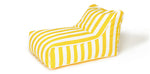 Load image into Gallery viewer, Chill Out Yellow + White Stripe Outdoor Beanbag
