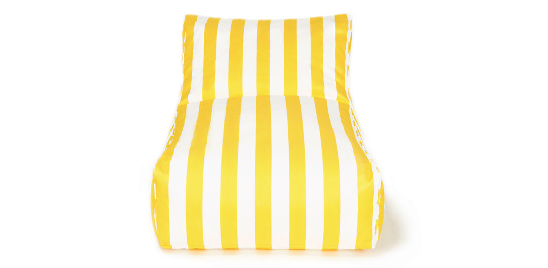 Chill Out Yellow + White Stripe Outdoor Beanbag