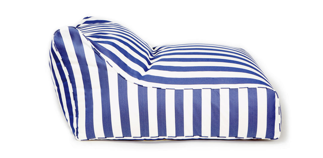 Hang Out Blue + White Stripe Outdoor Beanbag