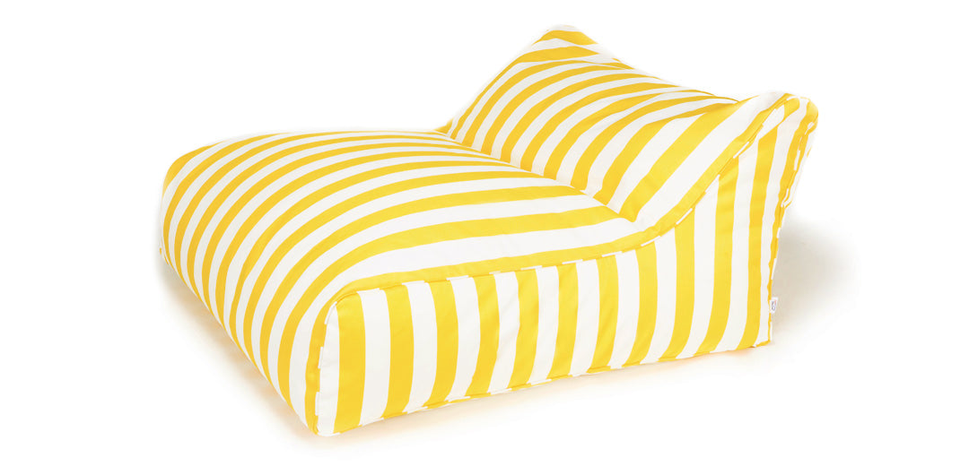 Hang Out Yellow + White Stripe Outdoor Beanbag