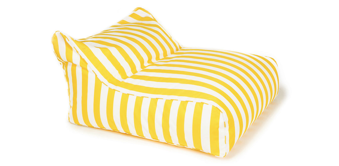 Hang Out Yellow + White Stripe Outdoor Beanbag