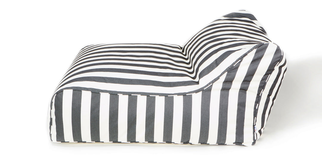 Hang Out Charcoal + White Stripe Outdoor Beanbag