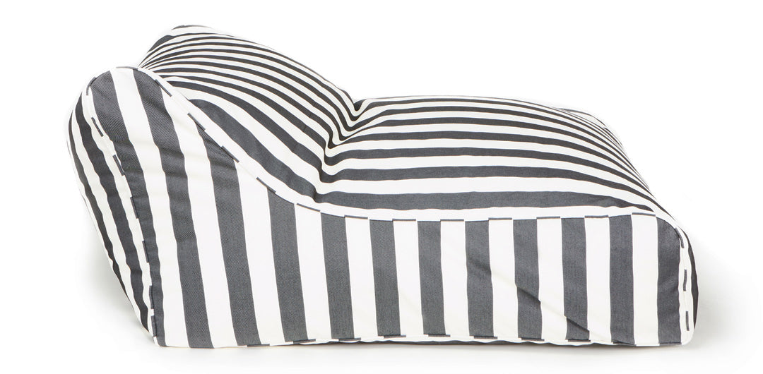 Hang Out Charcoal + White Stripe Outdoor Beanbag
