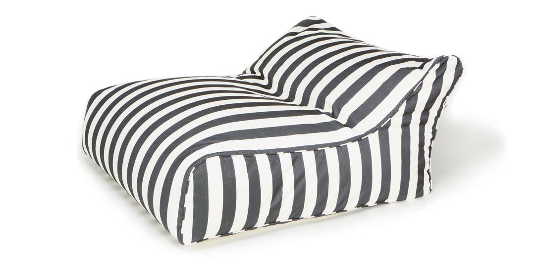 Hang Out Charcoal + White Stripe Outdoor Beanbag